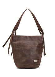 תיק עור וקנבס באקט רצועה מתכווננת חום