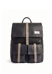Backpack, front pockets, black color combination - 99