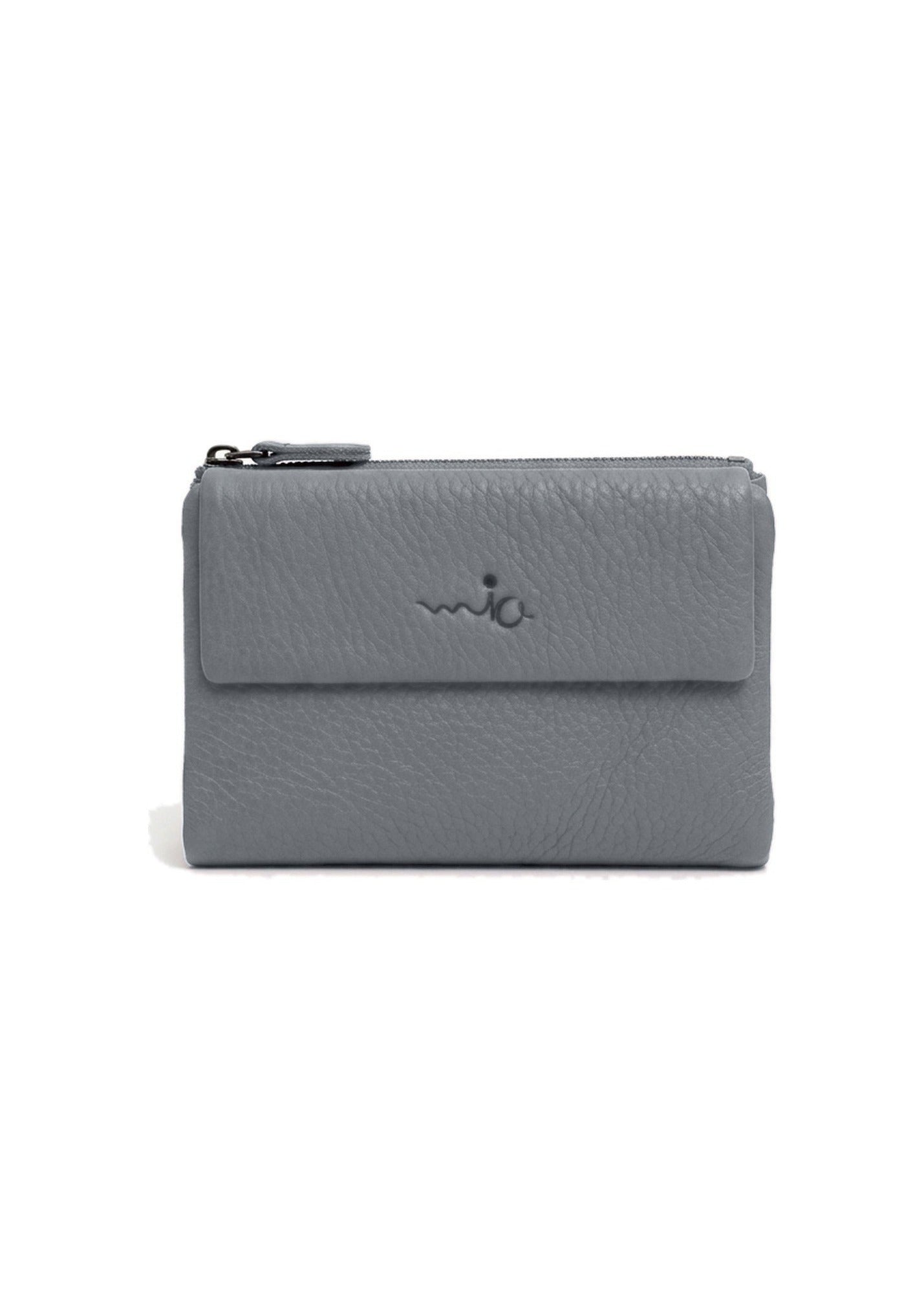Квадратный серый кошелек на кнопке