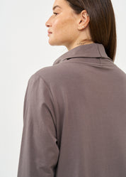 שמלה שרוול ארוך גולף ורוכסן אפור כהה