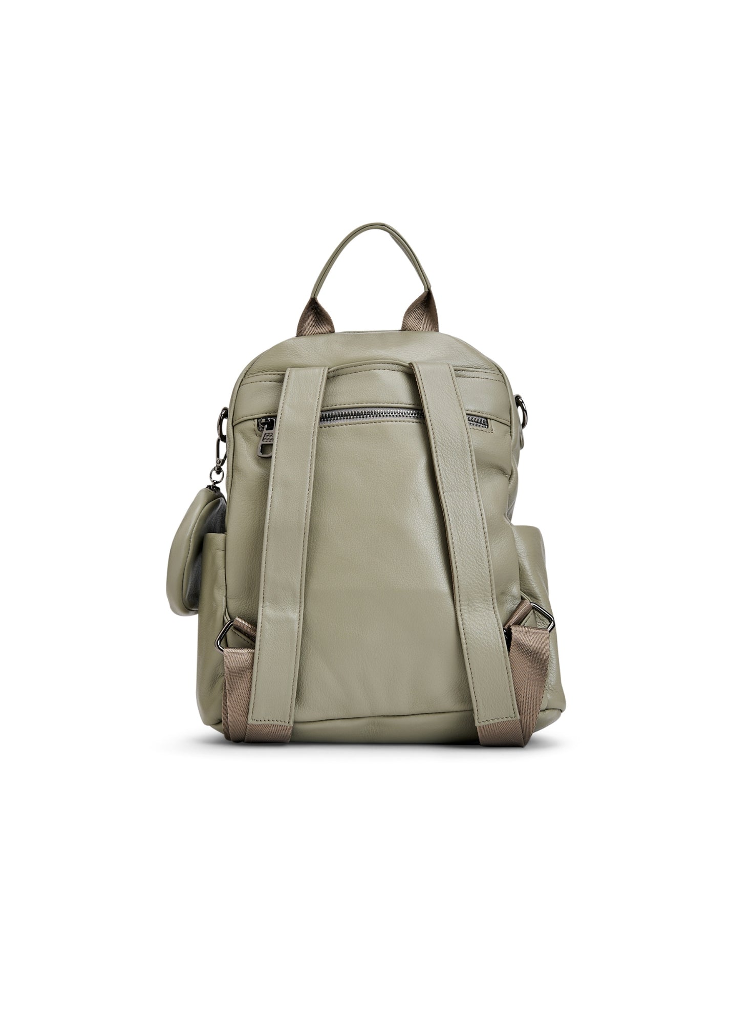 Ibaka back leather bag with green pocket