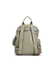 Ibaka back leather bag with green pocket