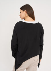 Black oversized batwing knit