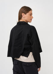 Thin black wrapped scarf top