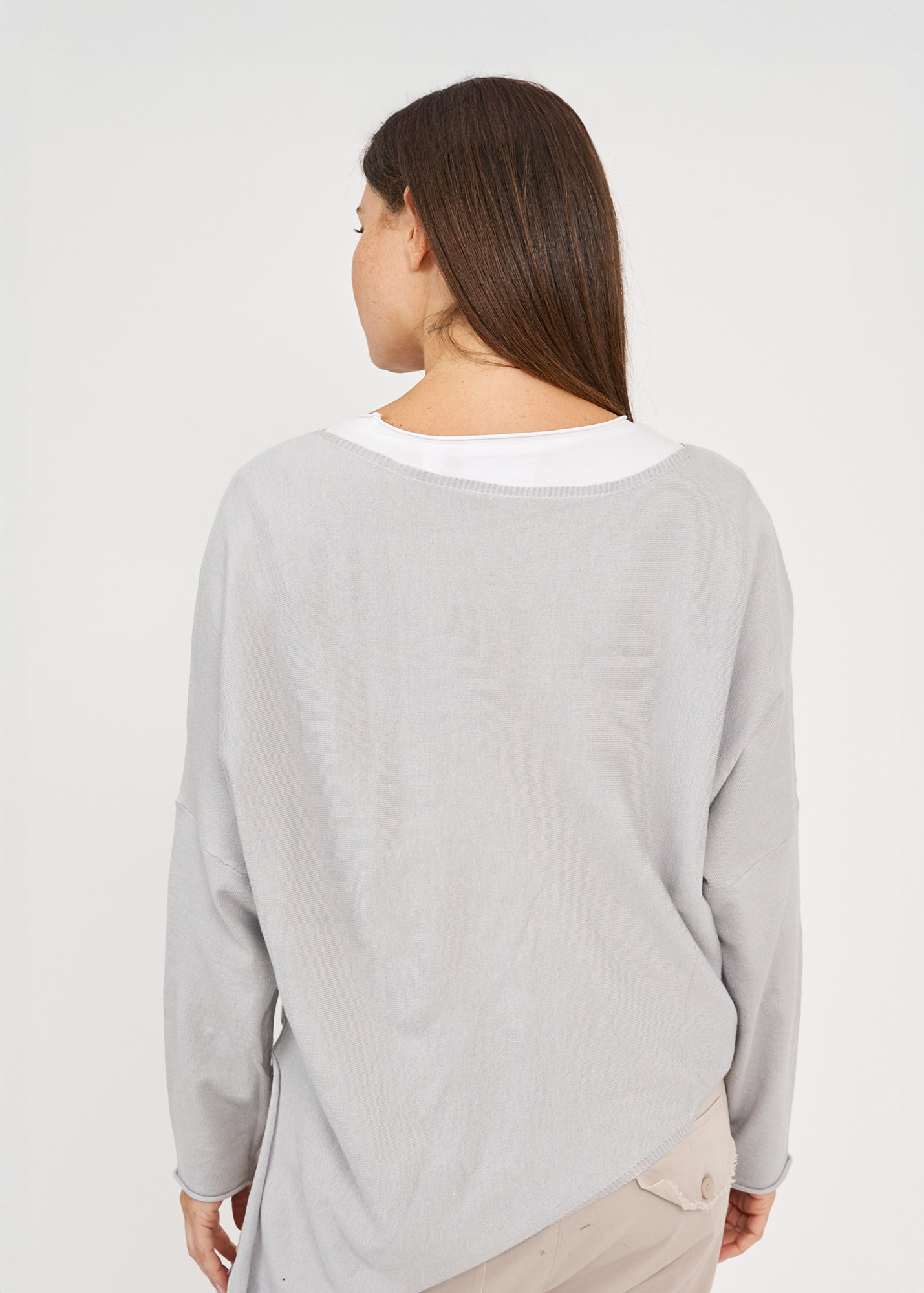 Gray oversized batwing knit