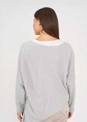 Gray oversized batwing knit