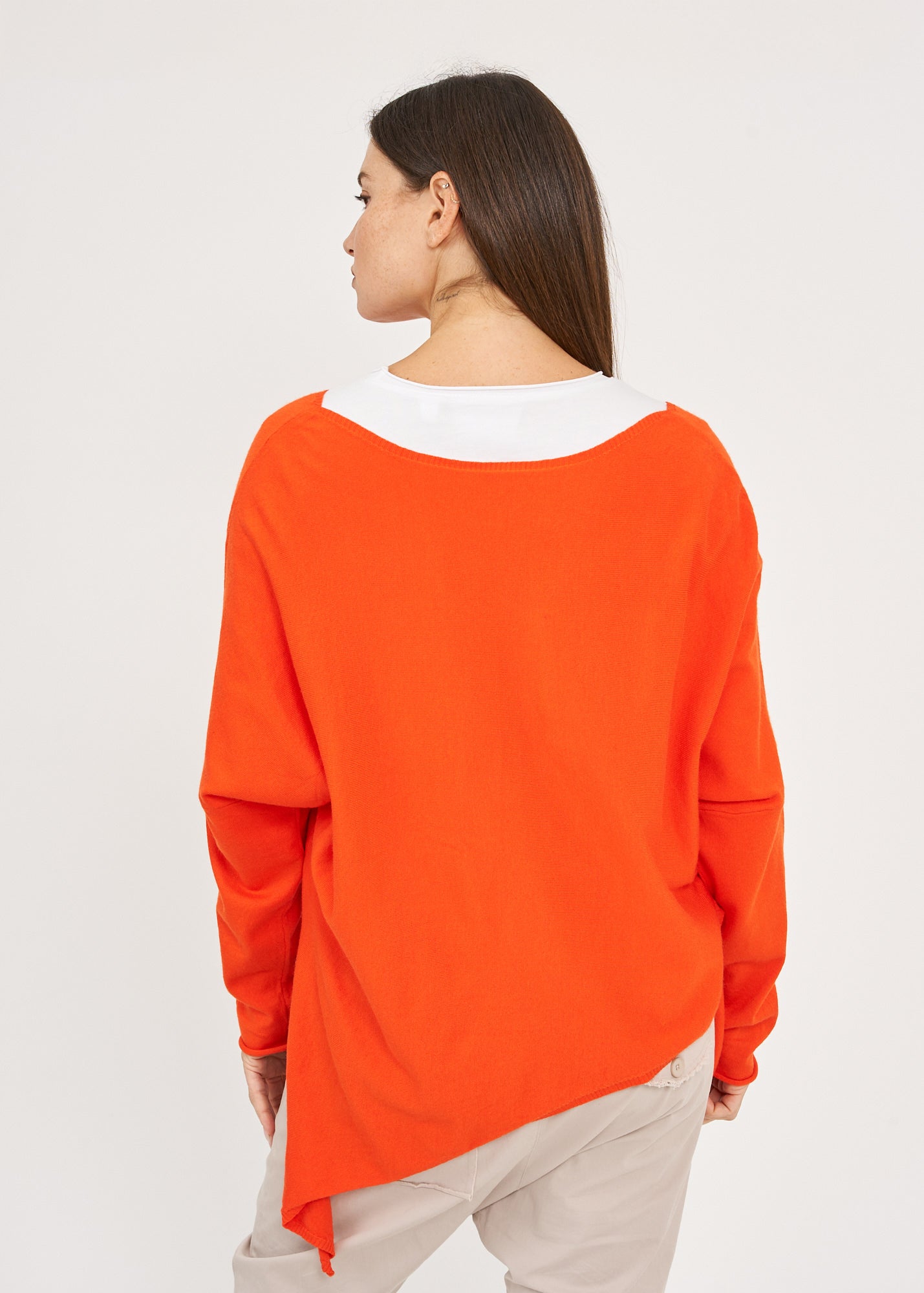 Oversized orange batwing knit