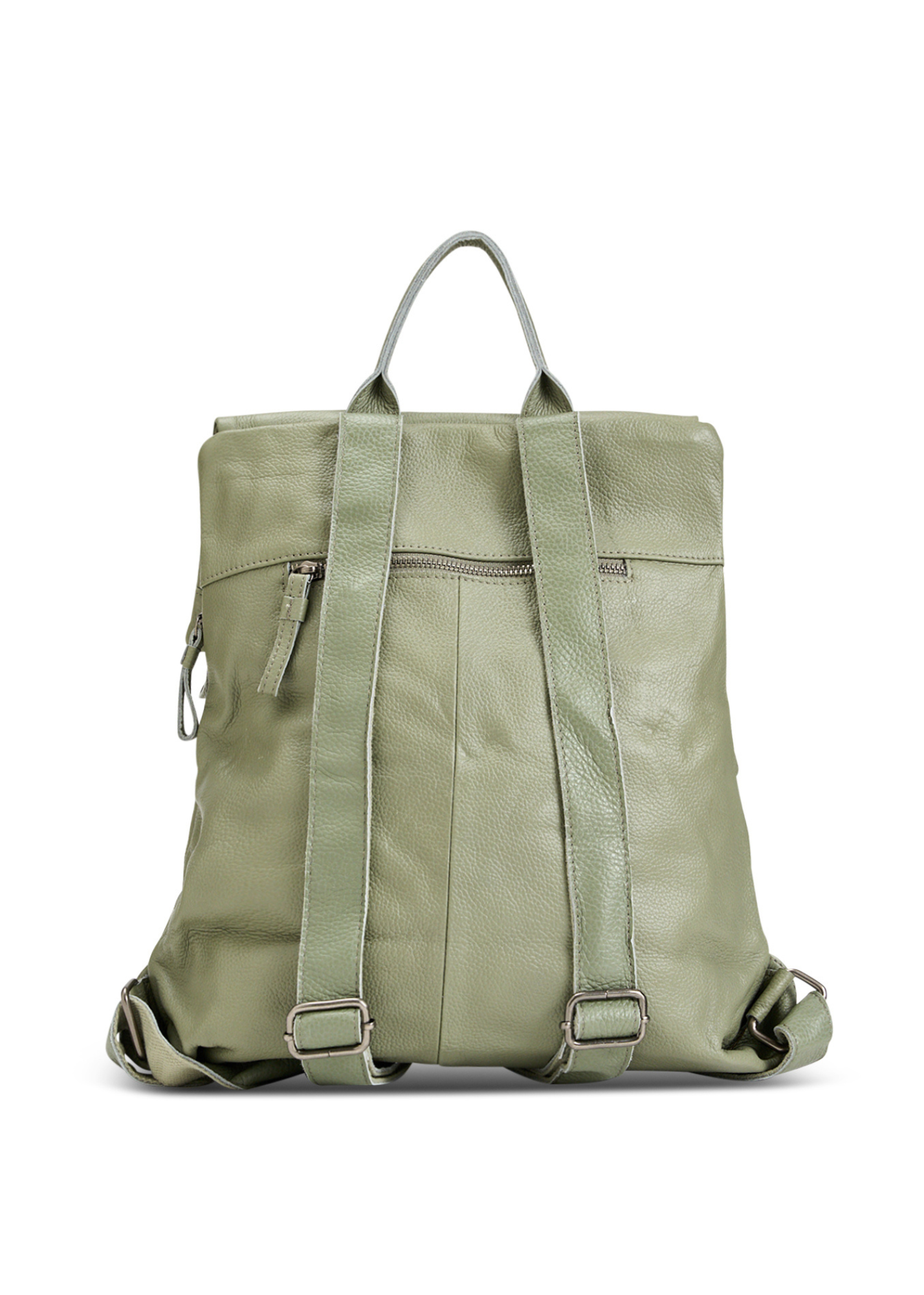 Light green diagonal leather kalapa backpack