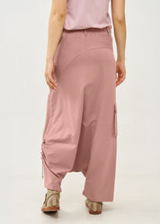 מכנס חצאית עם כיס וכיווץ ורוד