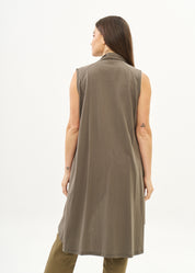 וסט טריקו ללא סגירה אפור כהה