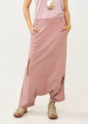 מכנס חצאית עם כיס וכיווץ ורוד