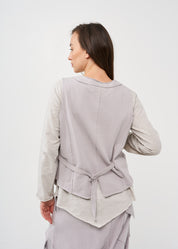 Light gray buttoned French terry vest