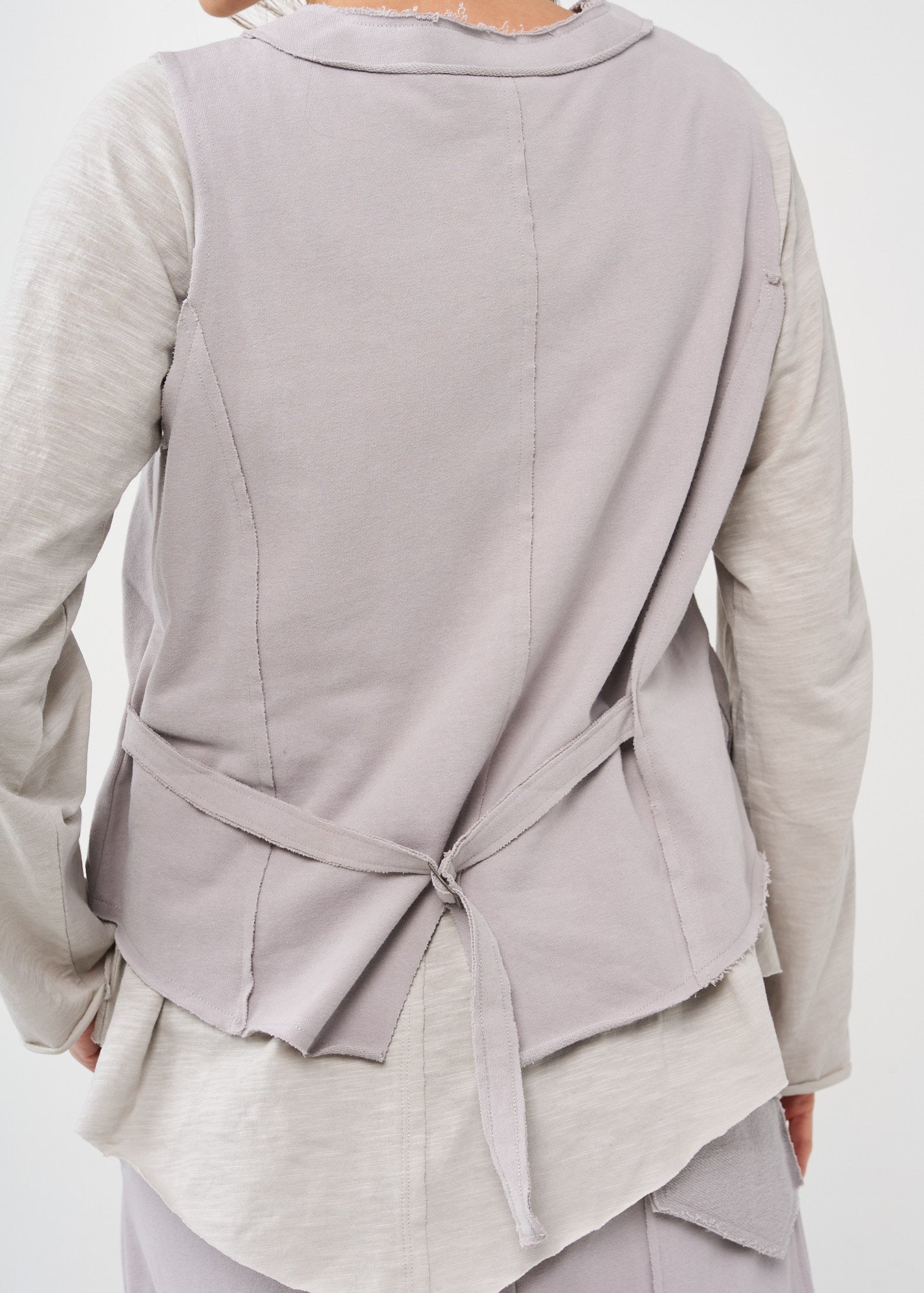 Light gray buttoned French terry vest