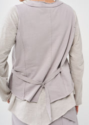 Light gray buttoned French terry vest