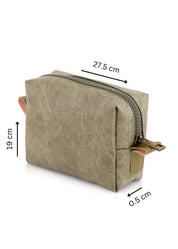 A small green makeup paper bag