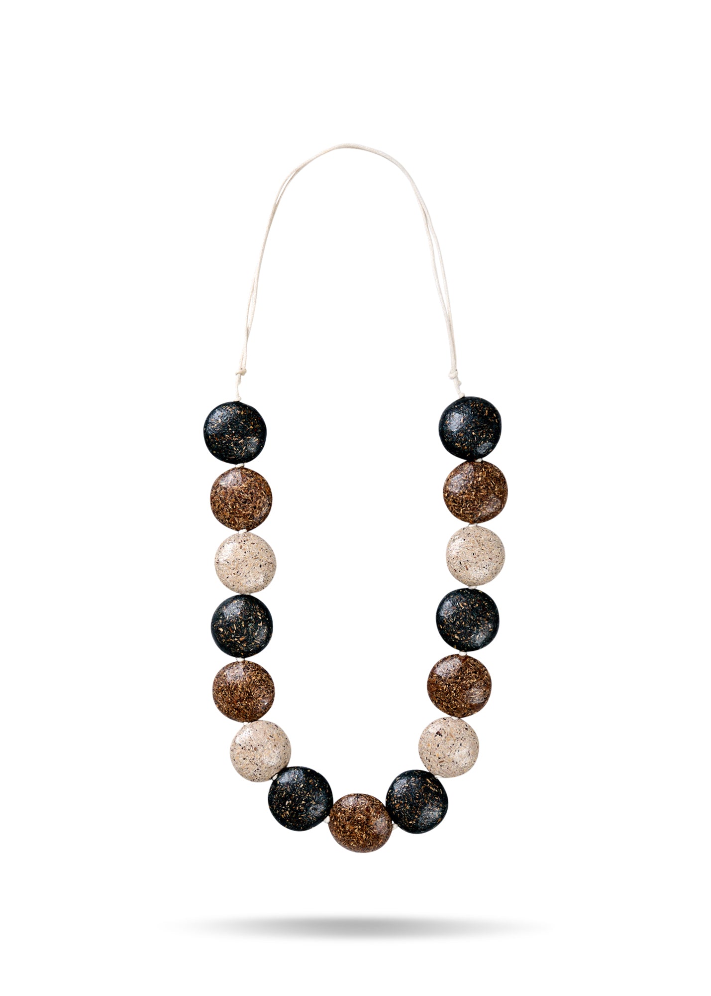 Brown wood chip handmade necklace