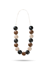 Brown wood chip handmade necklace