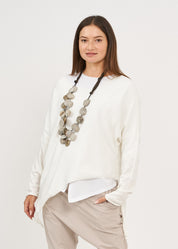 White oversized batwing knit