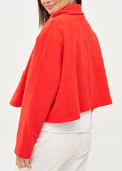 סווטשירט אסימטרי עם רוכסן כתום