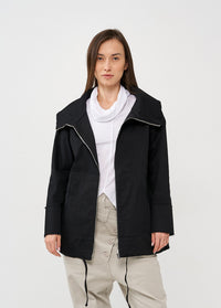 Black zipped jacket with cut-out pockets - 00
