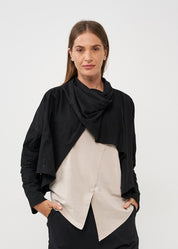 Thin black wrapped scarf top