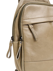 Light green diagonal back leather bag