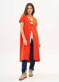 Orange mesh short sleeve tunic - 00