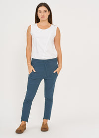Basic blue straight leg pants - 01