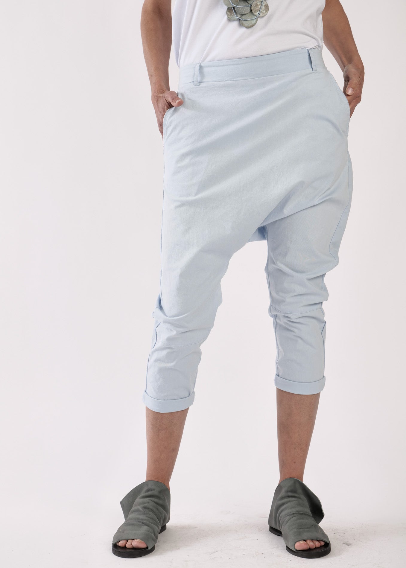 Boy long pants with back pockets light blue