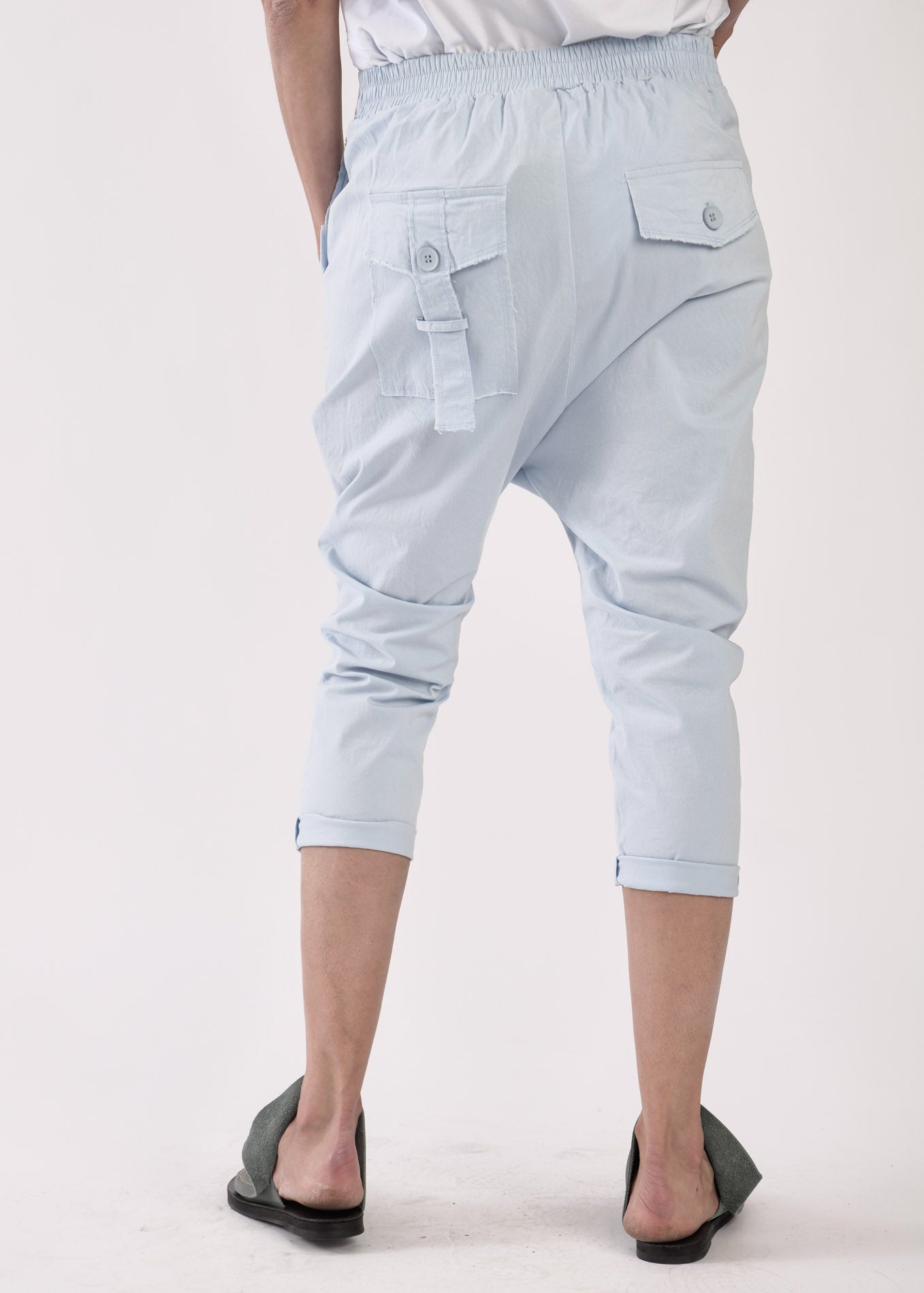 Boy long pants with back pockets light blue