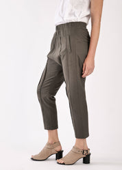 Green linen suit pants