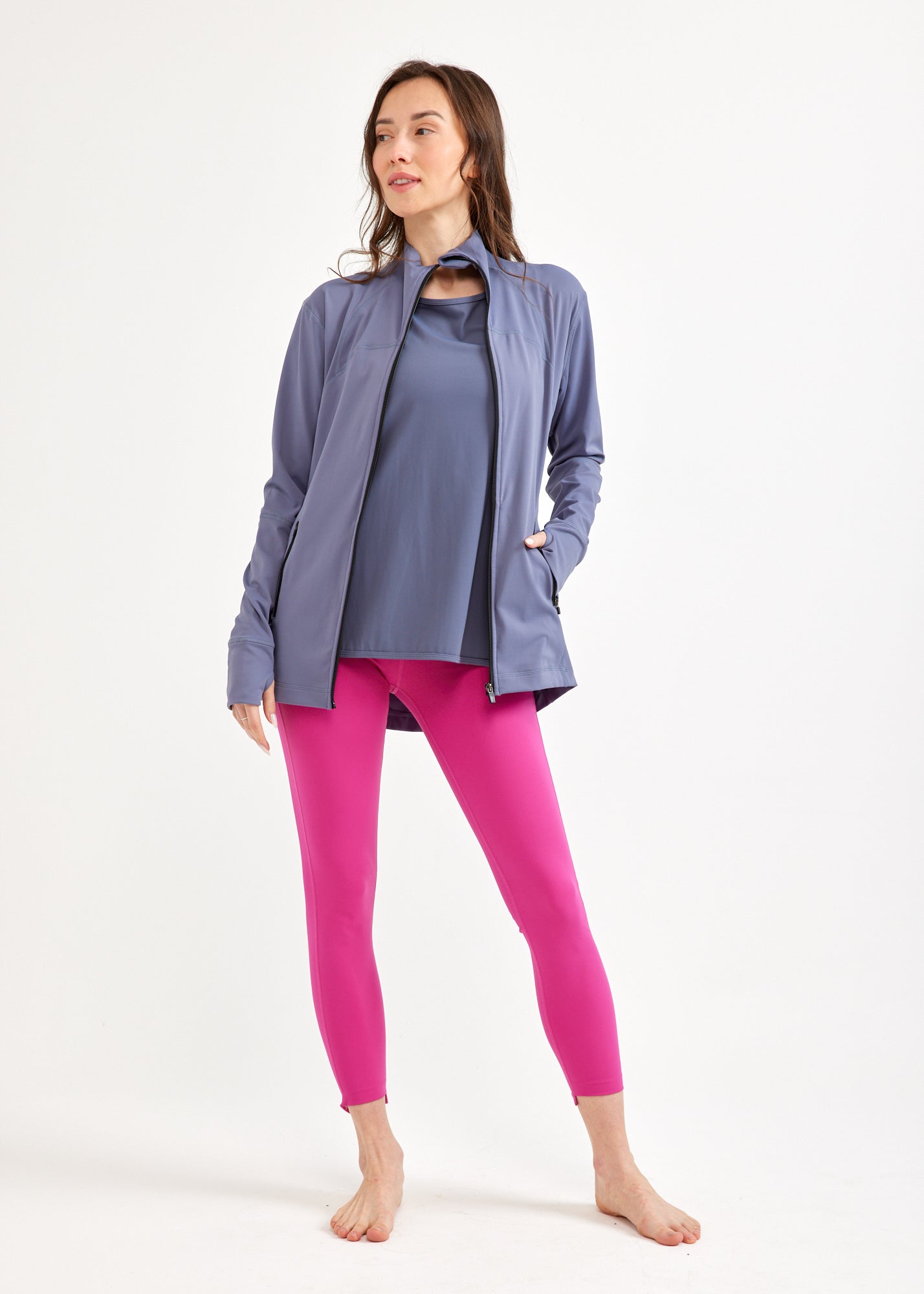 ג'קט אימון פתח בגב אפור