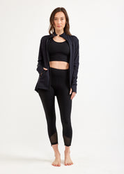 ג'קט אימון פתח בגב שחור