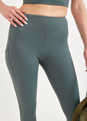 Tights with two side pockets, dark green