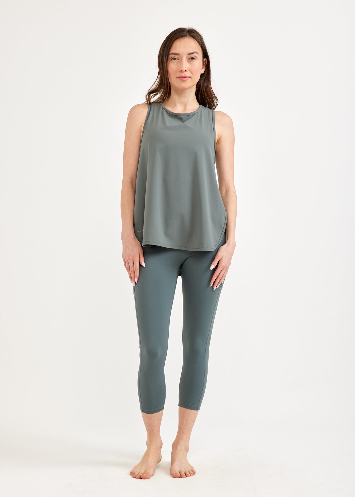 Green tank top open on the sides