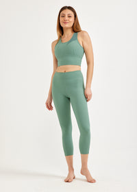 Tights with two side pockets, light green - 00