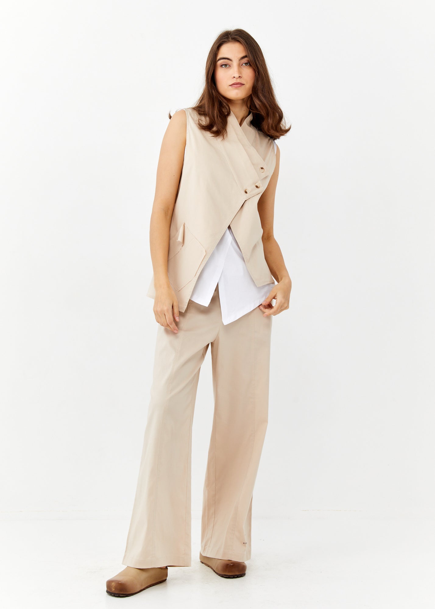 Stone Diagonal Pocket Vest