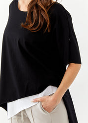 Black short sleeve oversized bat shirt