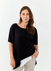 Black short sleeve oversized bat shirt