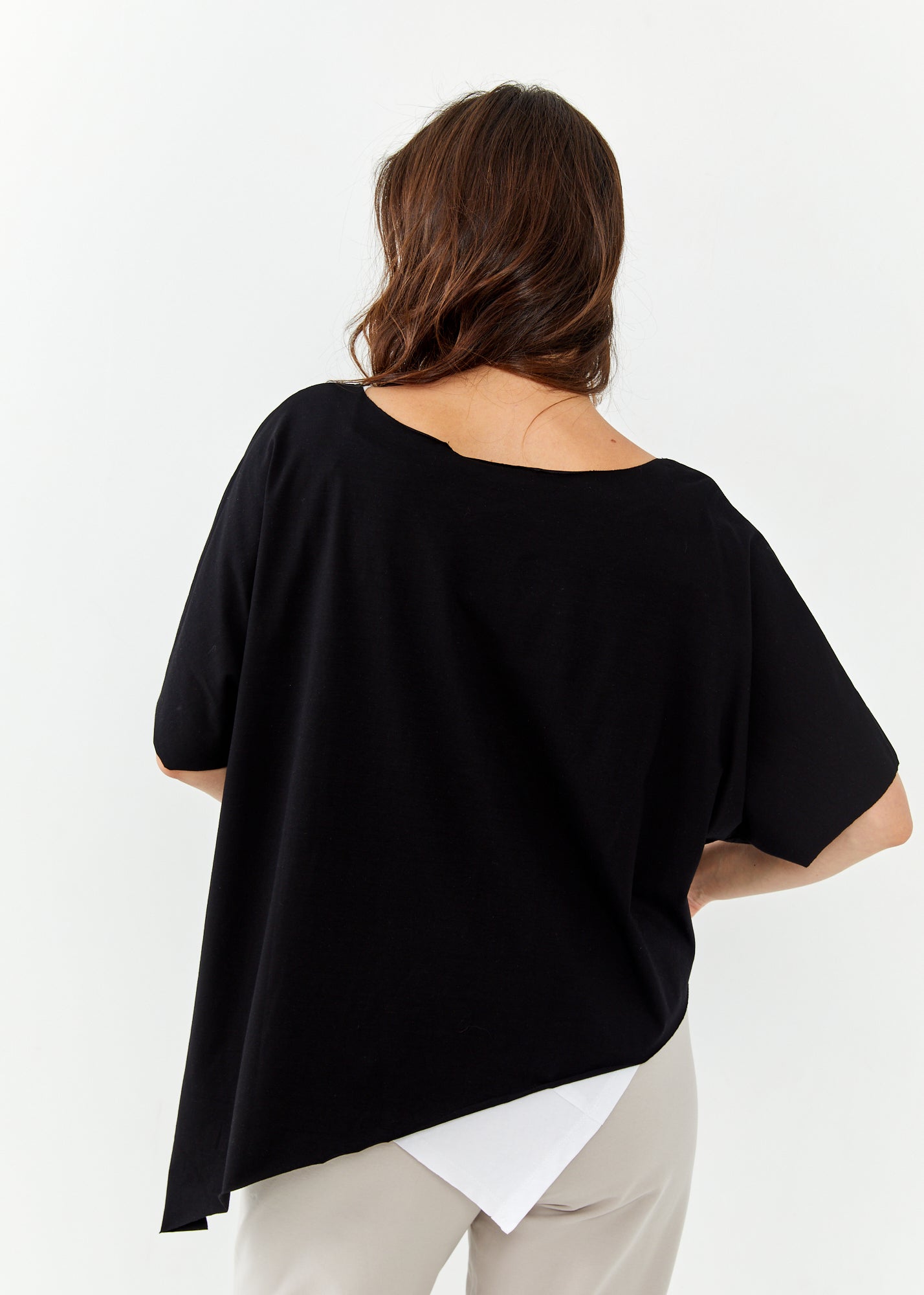 Black short sleeve oversized bat shirt