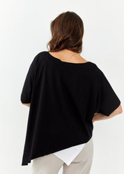 Black short sleeve oversized bat shirt