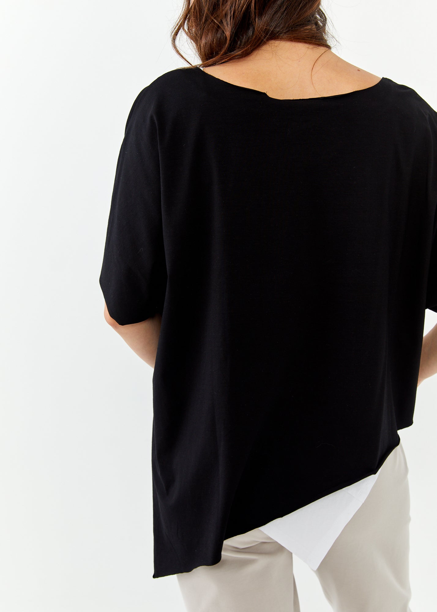 Black short sleeve oversized bat shirt