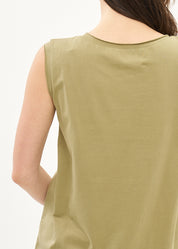 Green top with diagonal stitches
