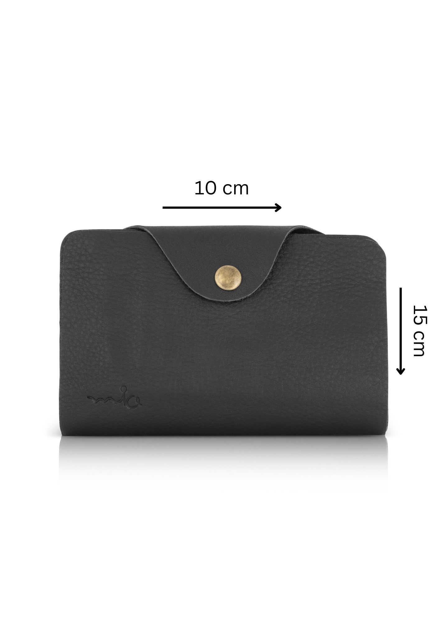 ארנק עור סגירת לשונית ותיקתק שחור