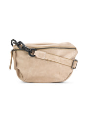 Small leather bag strap with a combination of beige links