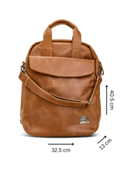 תיק גב עור כיס קידמי גדול חום