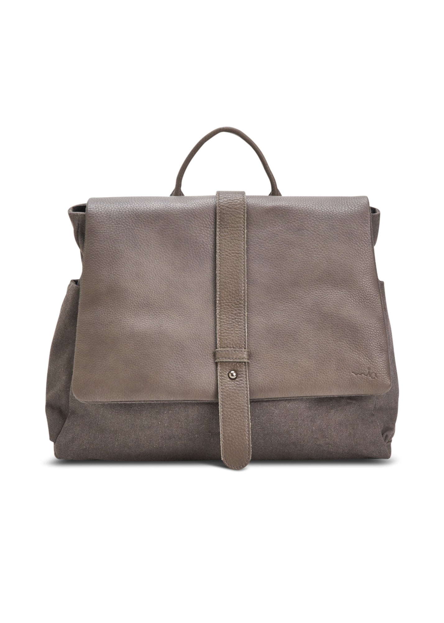 תיק גב קנבס קלאפה עור אפור