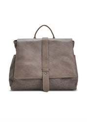 תיק גב קנבס קלאפה עור אפור