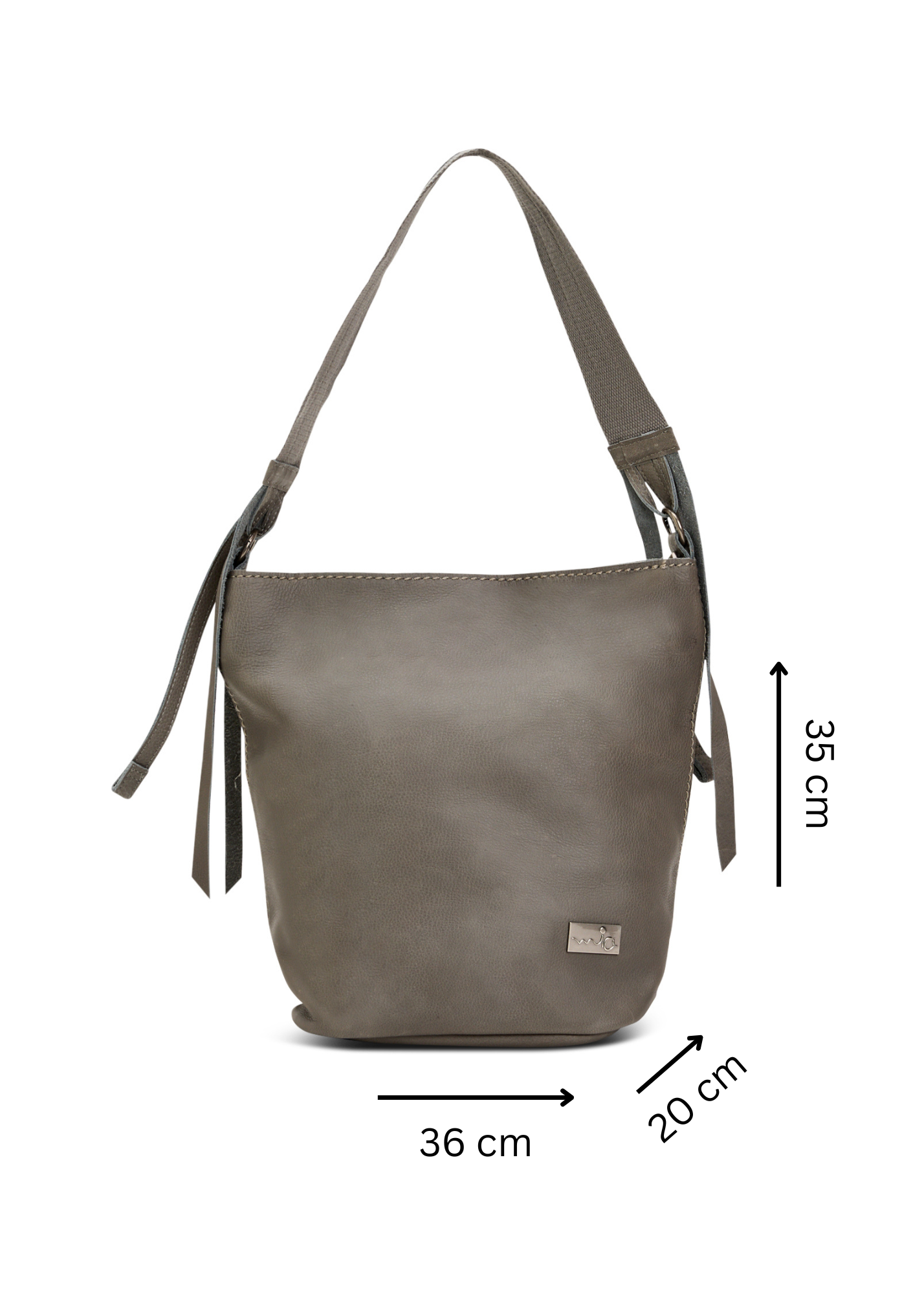 תיק עור וקנבס באקט רצועה מתכווננת אפור