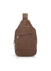 Brown diagonal back leather bag